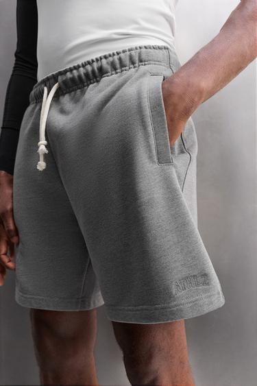 SHORTS DE JOGGING - Gris chiné de Zara