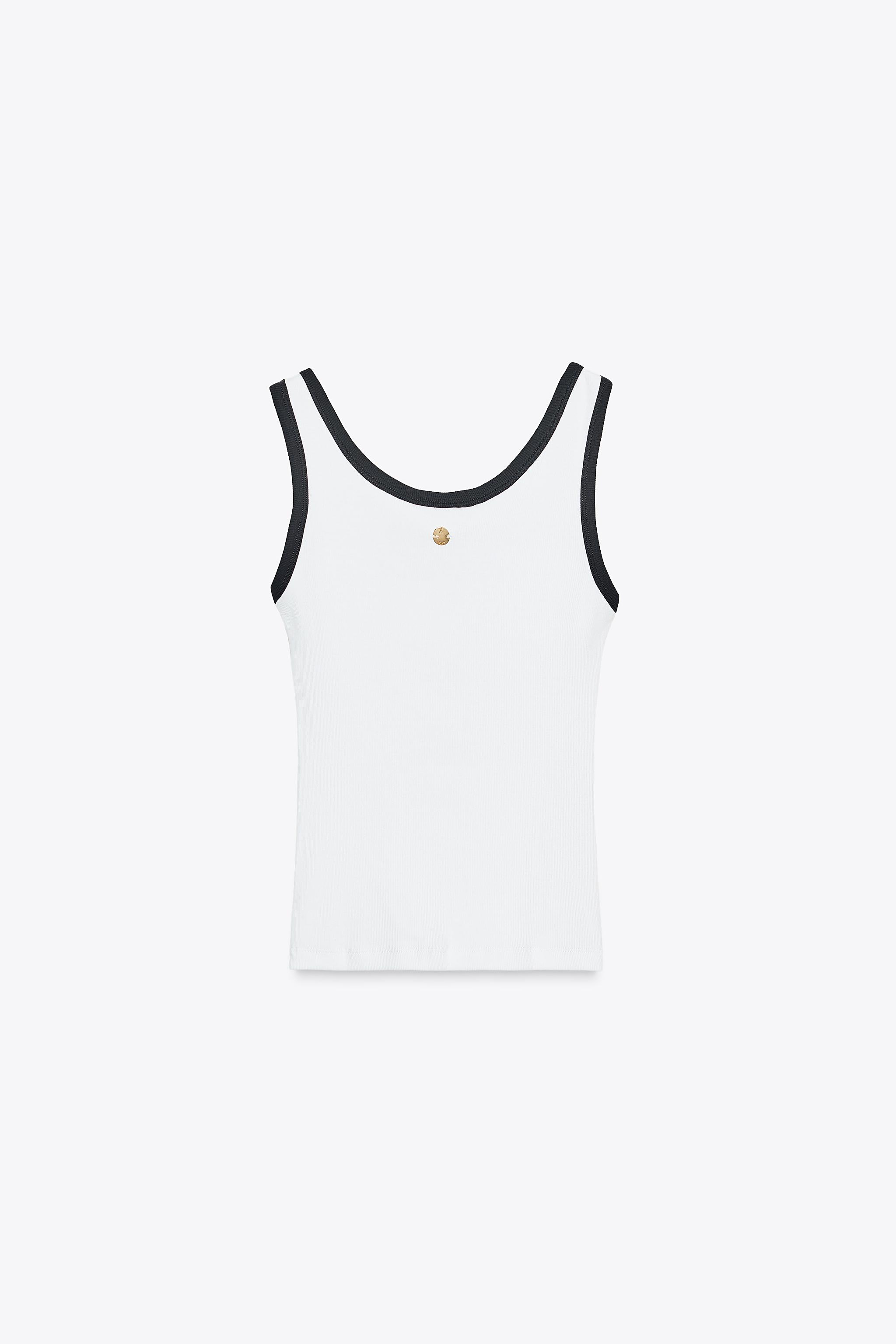 ZARA BROOCH TRIM TOP - White | ZARA United States
