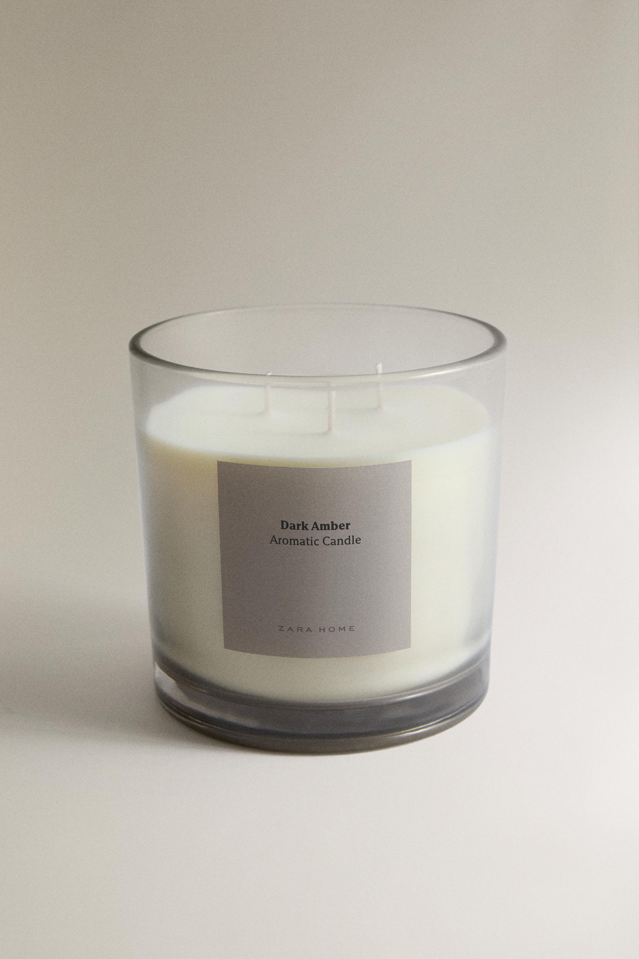 (620 G) DARK AMBER SCENTED CANDLE — Brown / Taupe