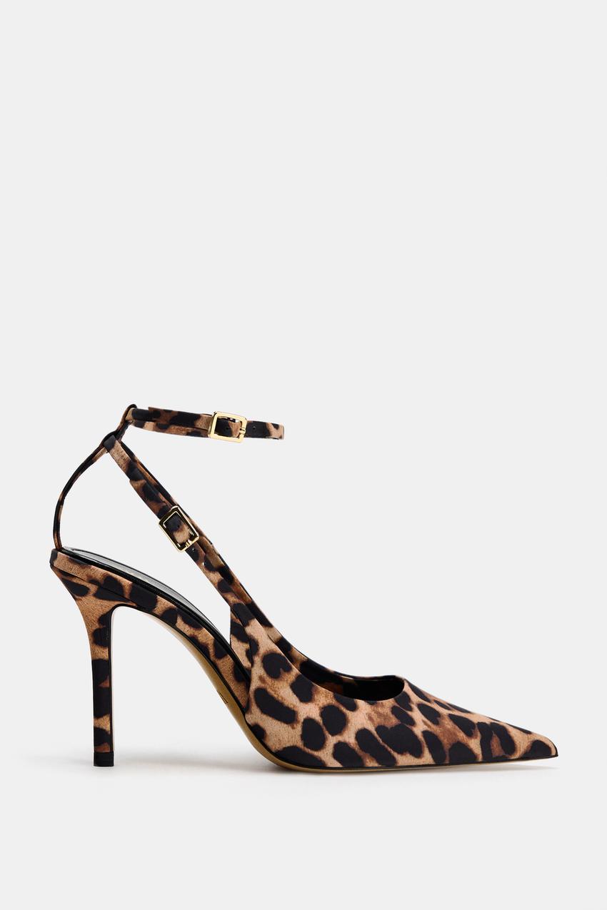 CHAUSSURES À TALONS ET BRIDES ARRIÈRE AVEC IMPRIMÉ ANIMALIER