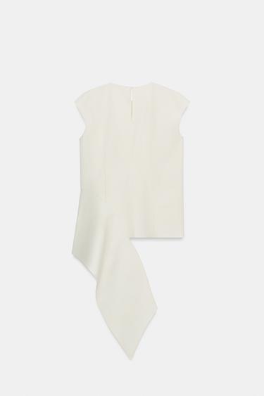 TOP ASYMÉTRIQUE ZW COLLECTION - Écru de Zara - Image 8