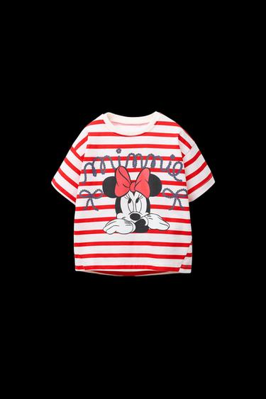 Zara STRIPED MINNIE MOUSE © DISNEY T-SHIRT - Red - Image 0