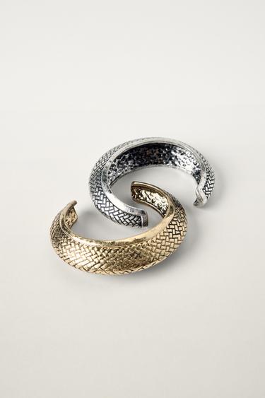 PACK DE 2 BRACELETES RÍGIDOS LABRADOS KATE MOSS X ZARA - Ouro / Prata da Zara