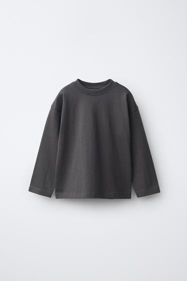 ENSFARVET T-SHIRT - koksgrå fra Zara