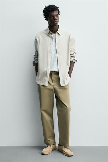 حذاء جلدي بشريط تزييني - بيج الخاص بـ Zara - صورة 0