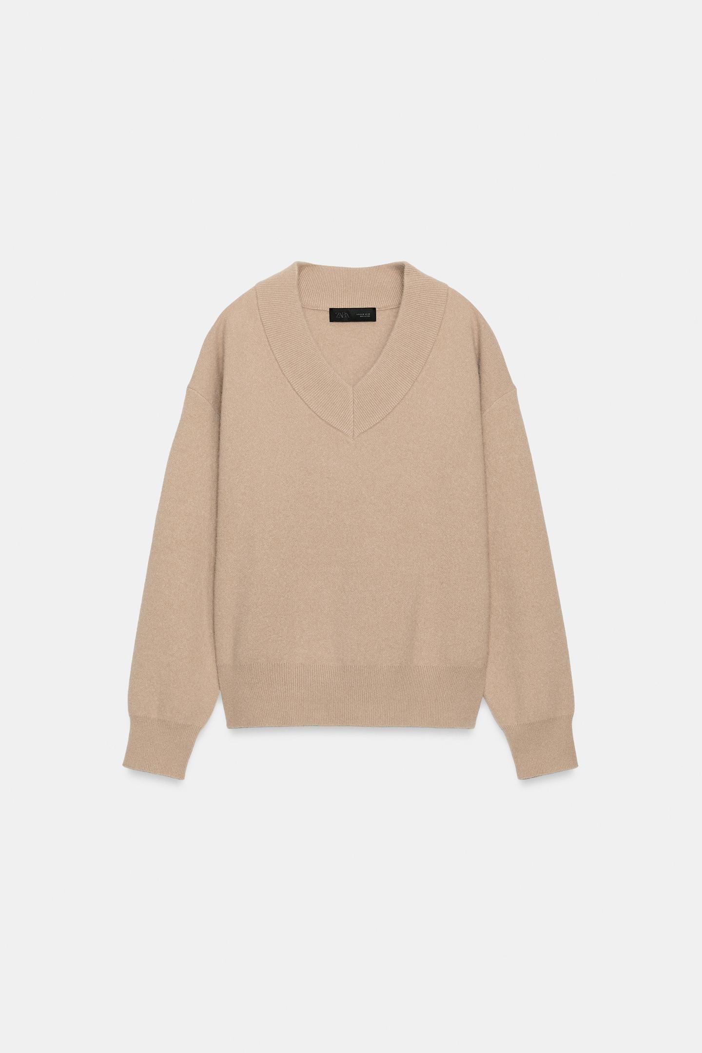 Женский свитер Zara Soft-Touch Knit, цвет: Песочный — фото 8