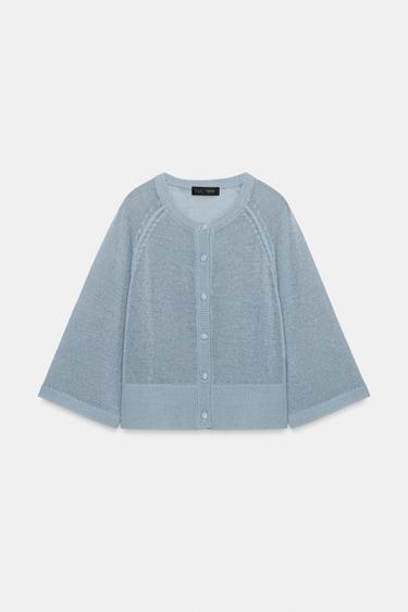 RUSTIC KNIT JACKET - Blue grey by Zara - Image 0