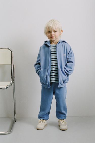 HOODIE WITH SLOGAN PRINT - Light blue by Zara - Image 6