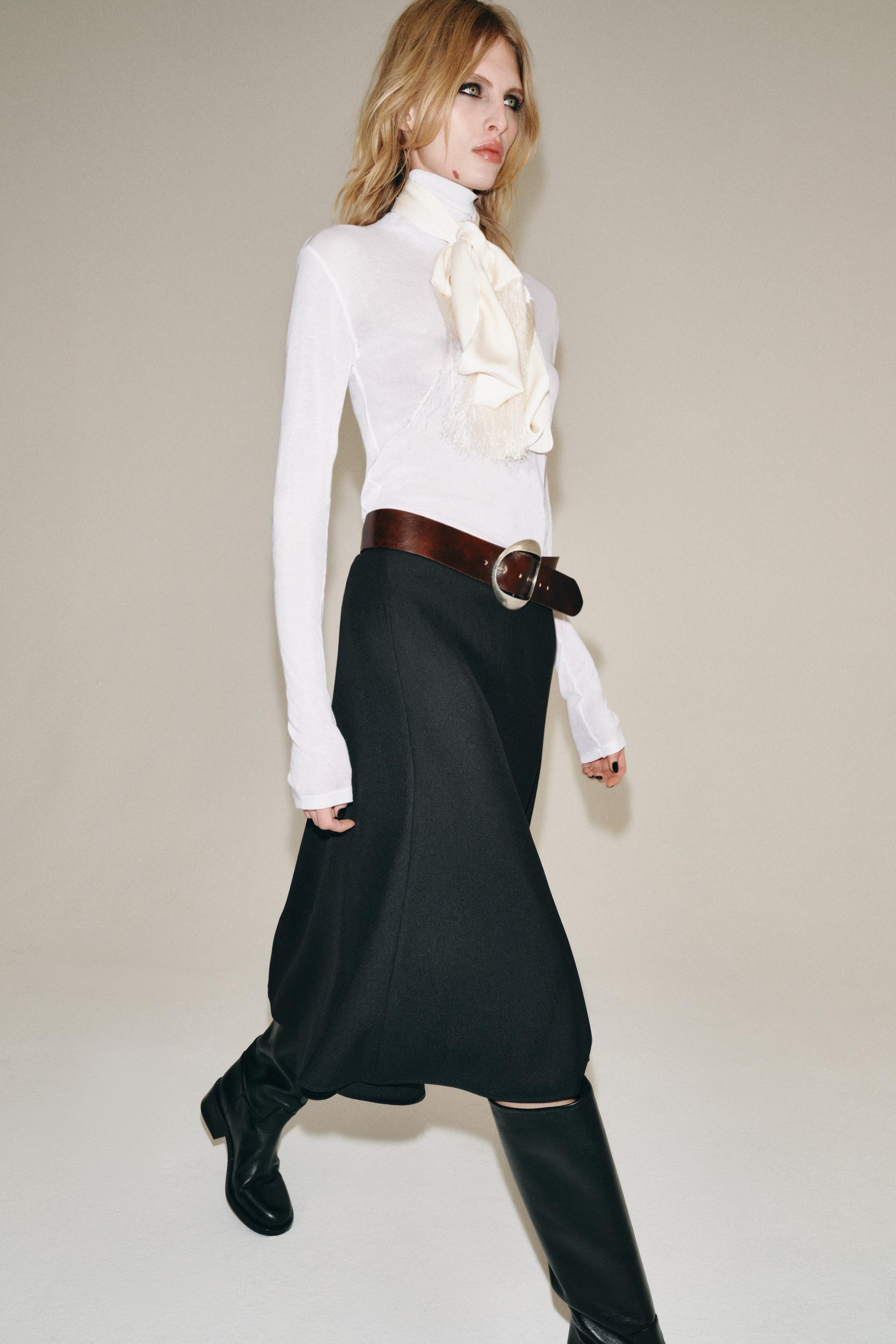 Zw Collection Asymmetric Midi Skirt by Zara