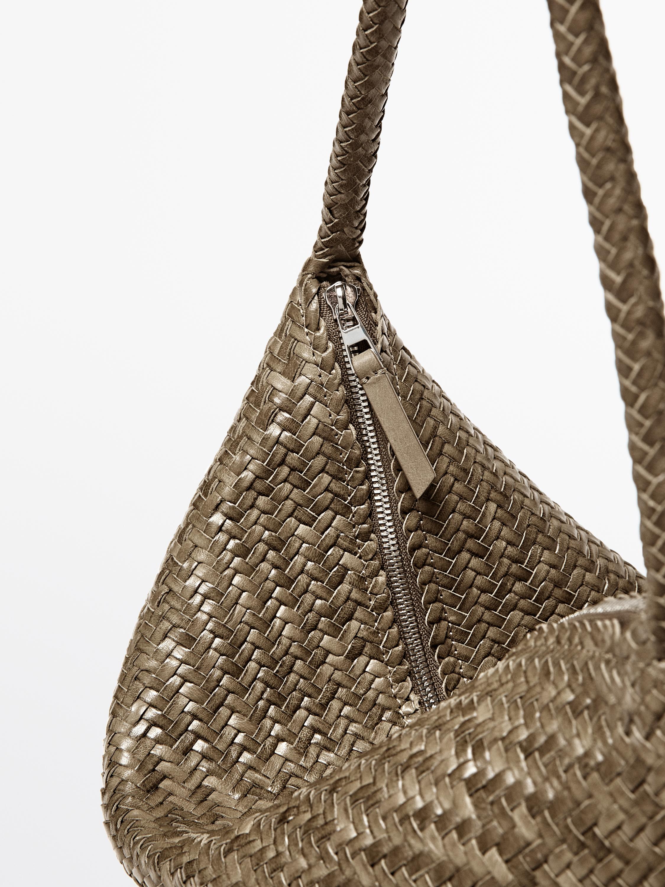 Sac à bandoulière en cuir tressé