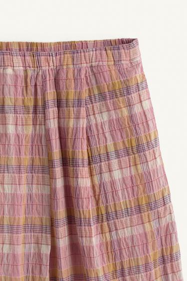 LIMITED EDITION TEXTURED CHECK TROUSERS - Pink by Zara - Image 6
