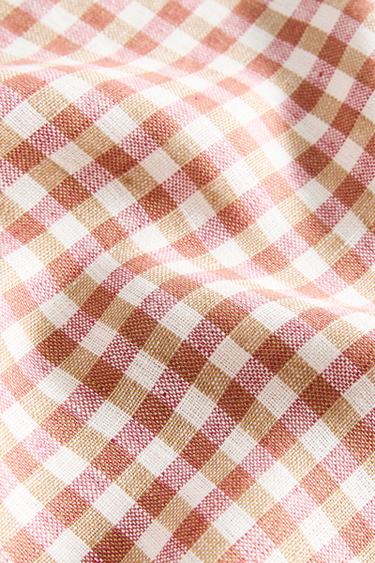 PACK OF CONTRAST GINGHAM NAPKINS (PACK OF 2) - Terracotta by Zara - Image 3