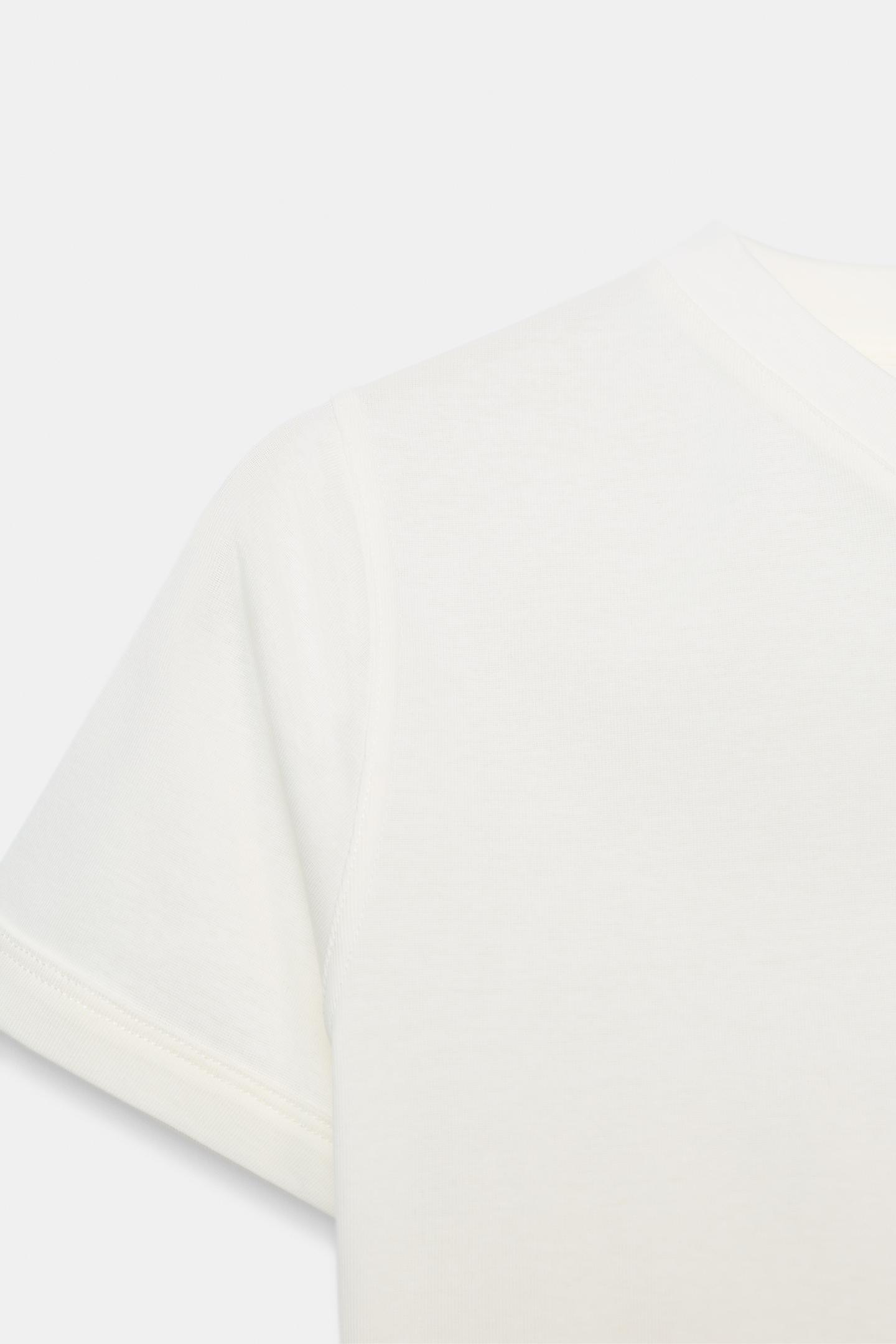 Женская футболка Zara V-NECK, цвет: Устричный белый — фото 3