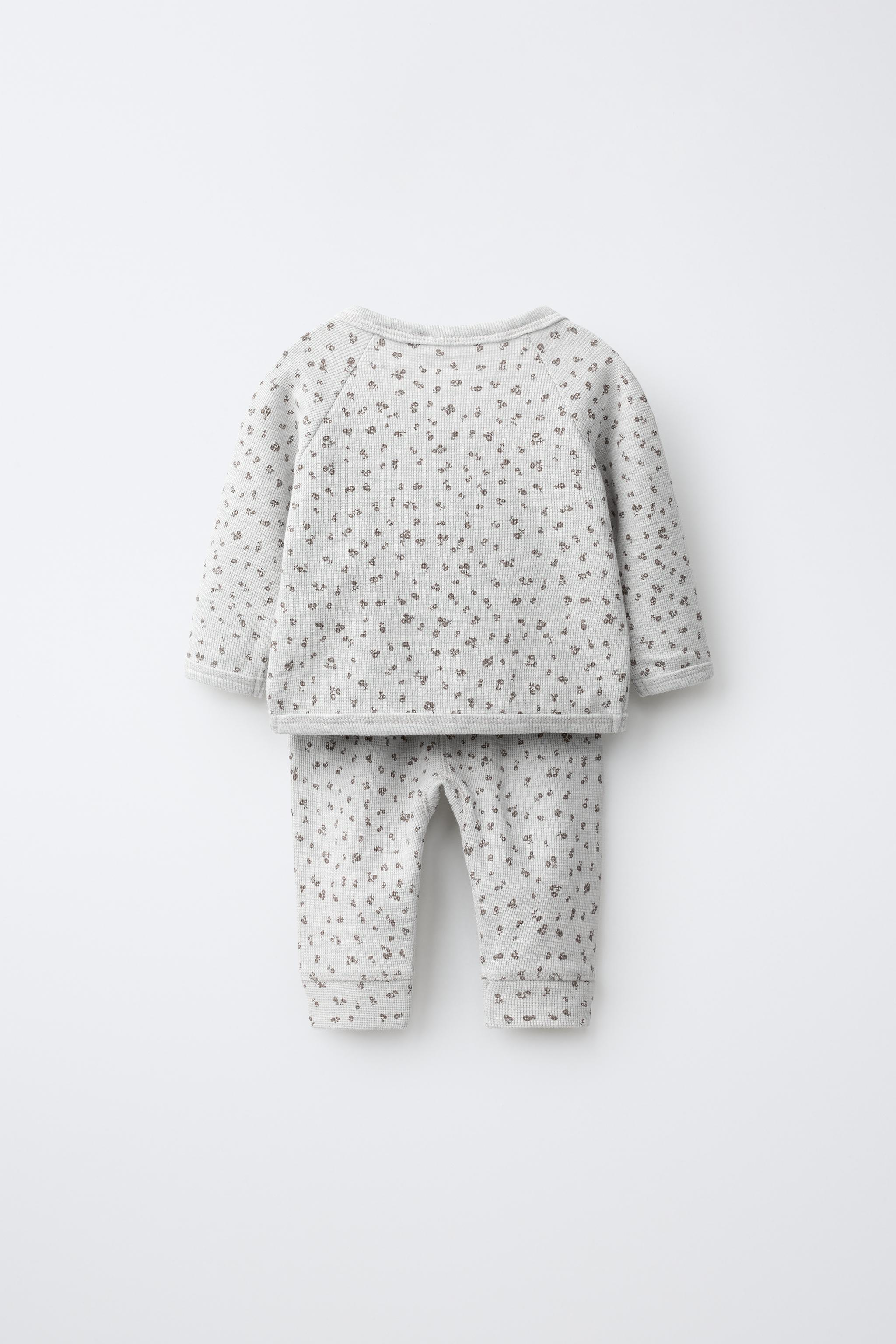 FLORAL WAFFLE TOP AND PANTS SET