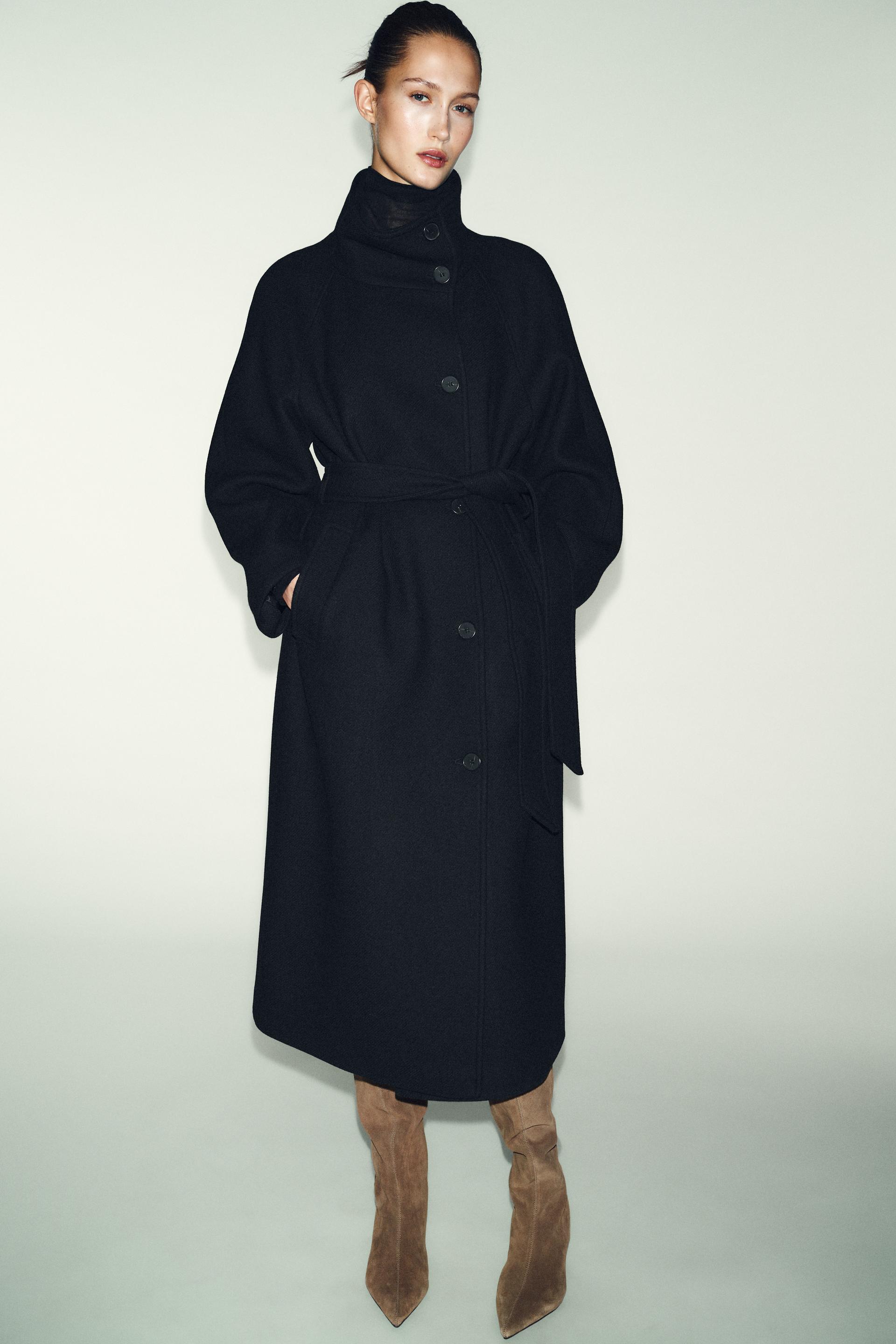 Zara LONG WOOL COAT WITH HIGH NECK