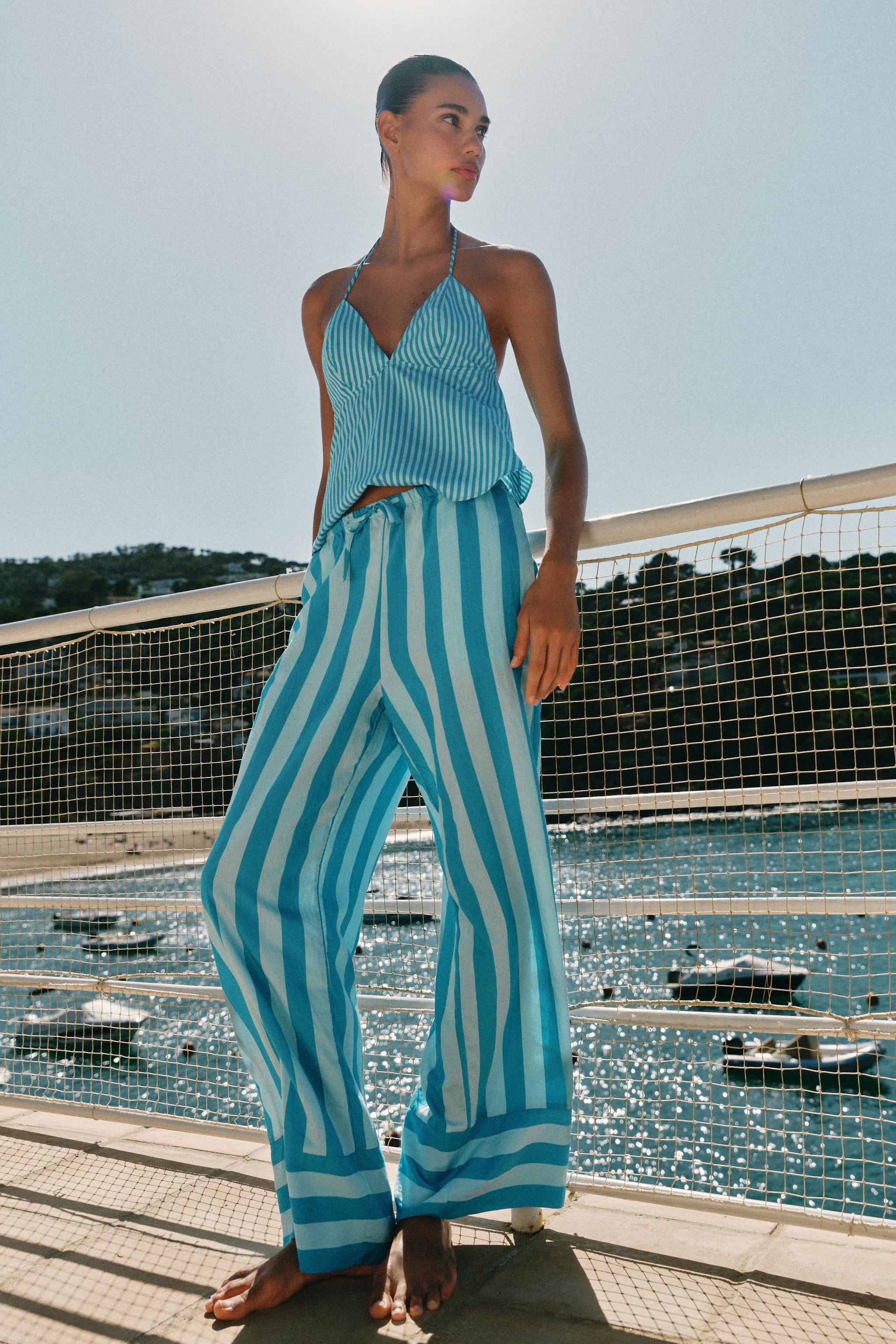 STRIPED OPEN BACK TOP