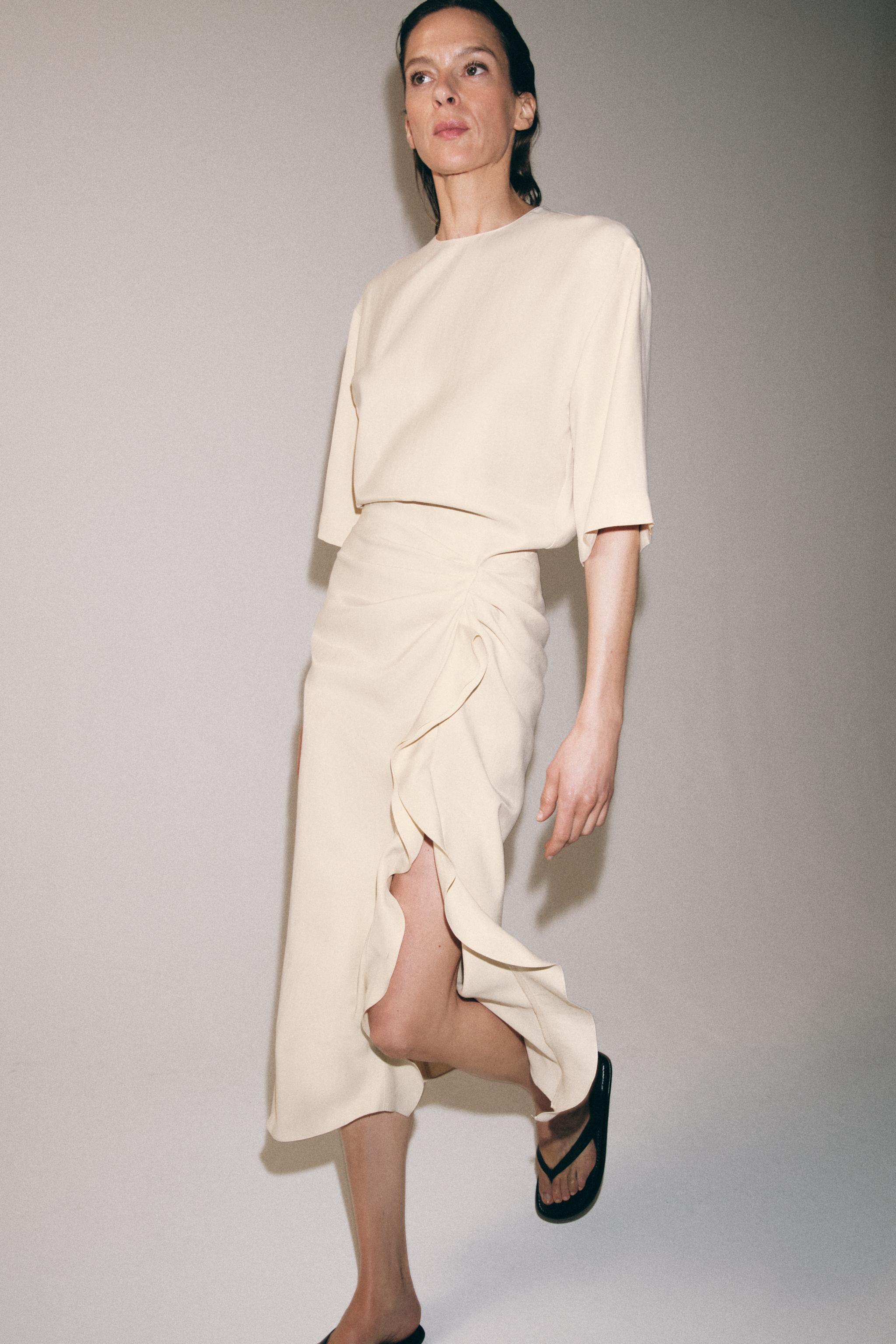 ZW COLLECTION DRAPED MIDI DRESS