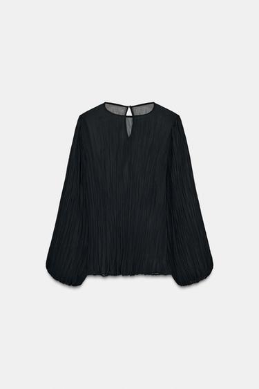 BLOUSE PLISSÉE ZW COLLECTION - Noir de Zara - Image 6
