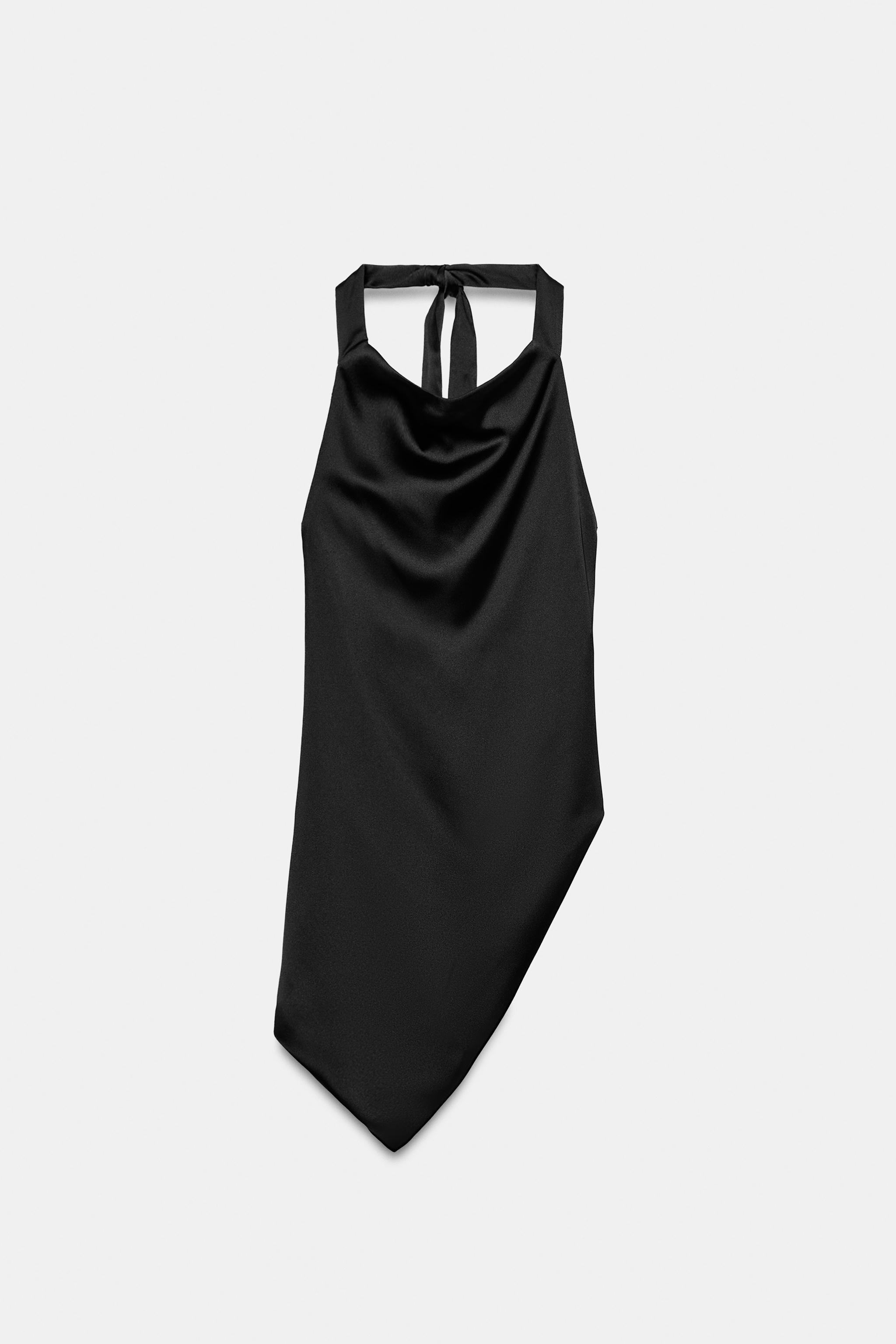 ASYMMETRIC DRAPED HALTER TOP