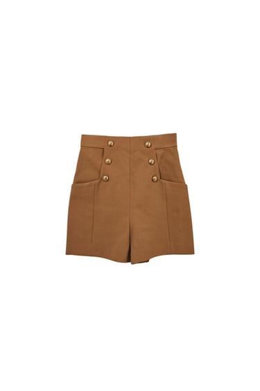 SHORTS WITH BUTTONS, HIGHWAISTED