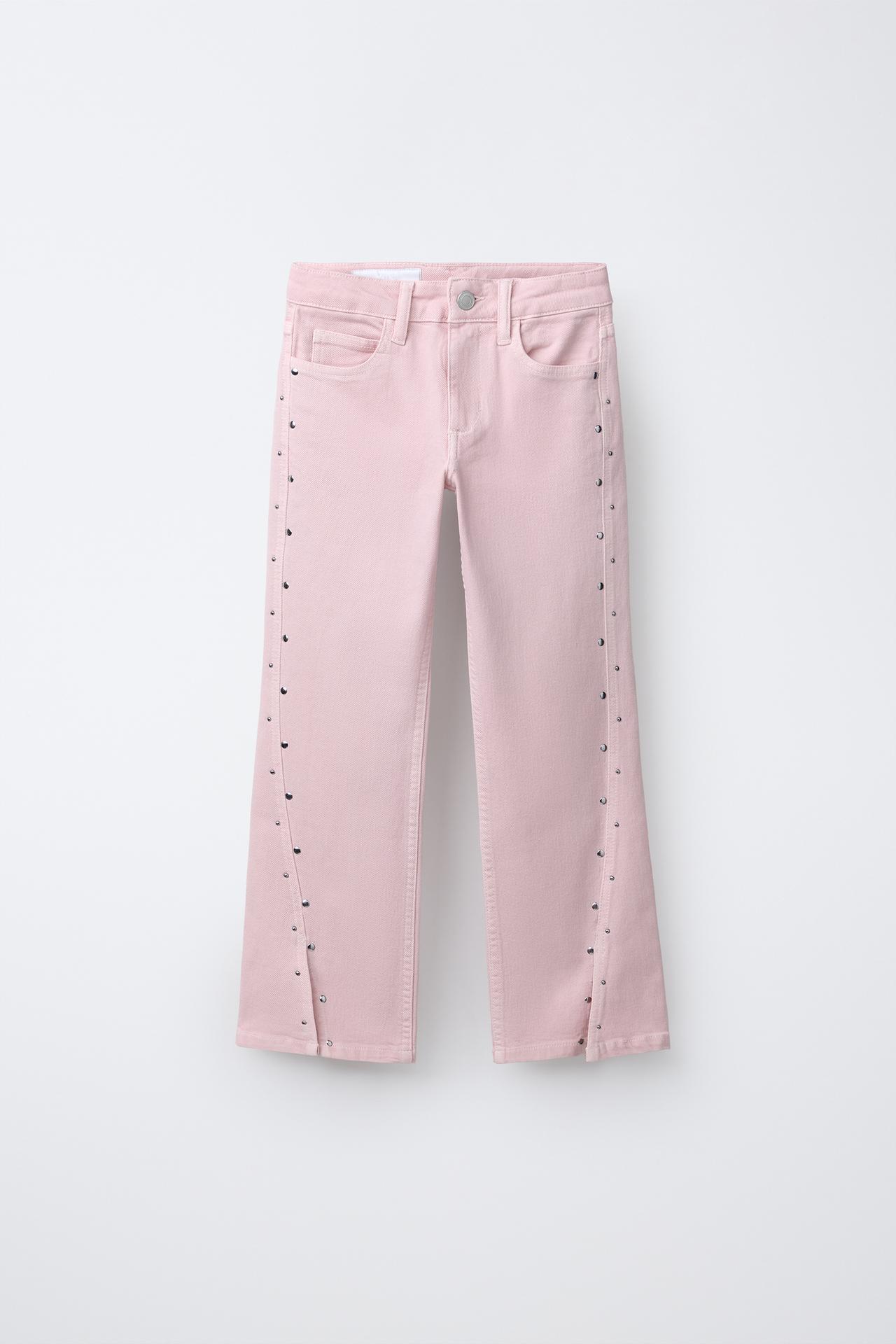 ДЖИНСЫ BOOTCUT С ЗАКЛЕПКАМИ И РАЗРЕЗАМИ