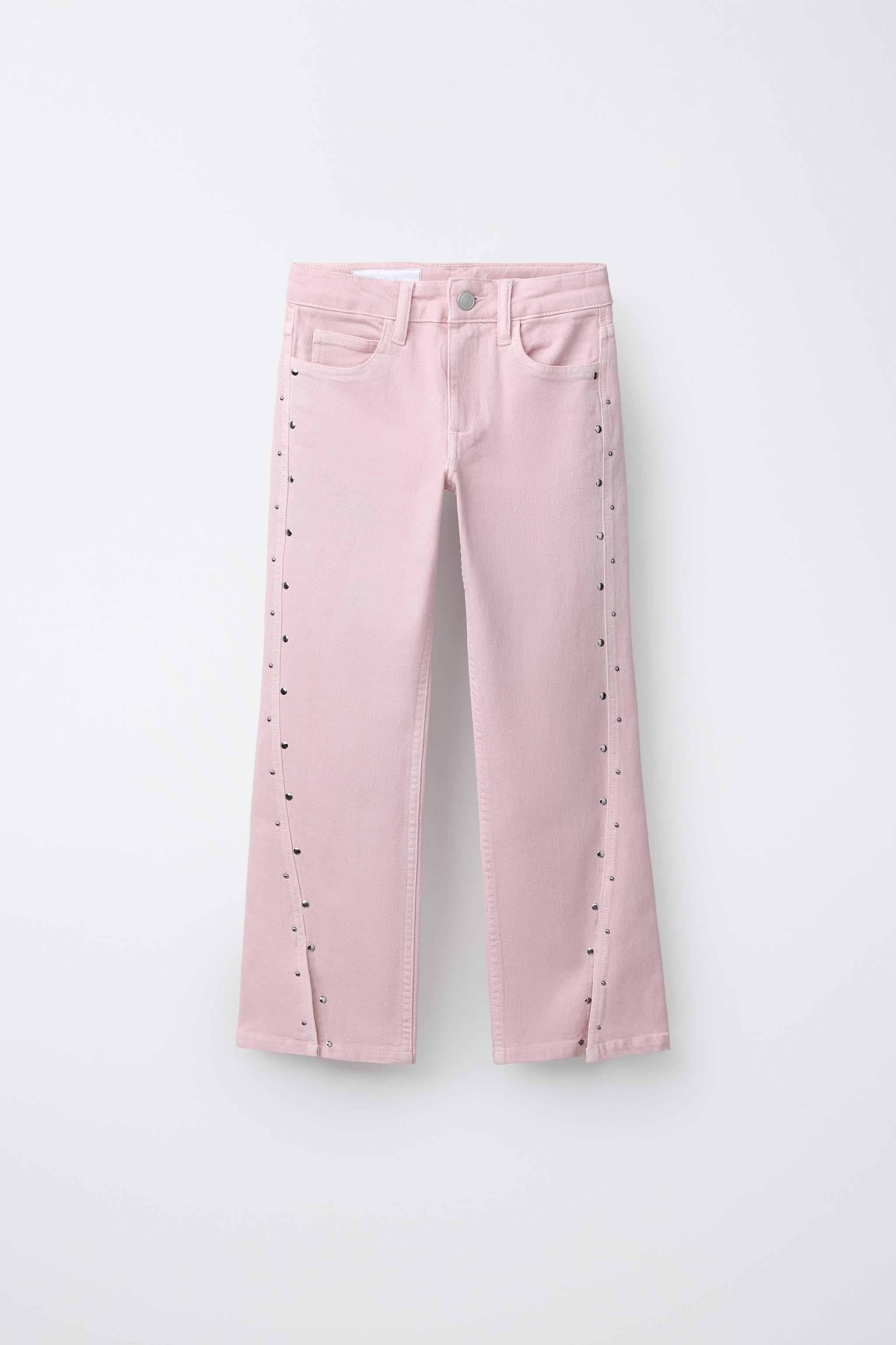STUDDED BOOTCUT JEANS WITH SLITS