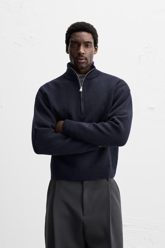 Zara Maglioni Uomo Dolcevita Nera Zara Maglione Nero Collo Alto