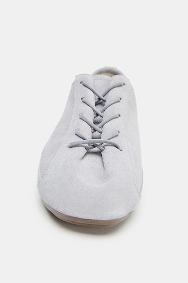 DERBYS EN CUIR - Bleu clair de Zara - Image 3