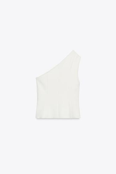 ASYMMETRIC INTERLOCK TOP WAISTCOAT - White by Zara - Image 6