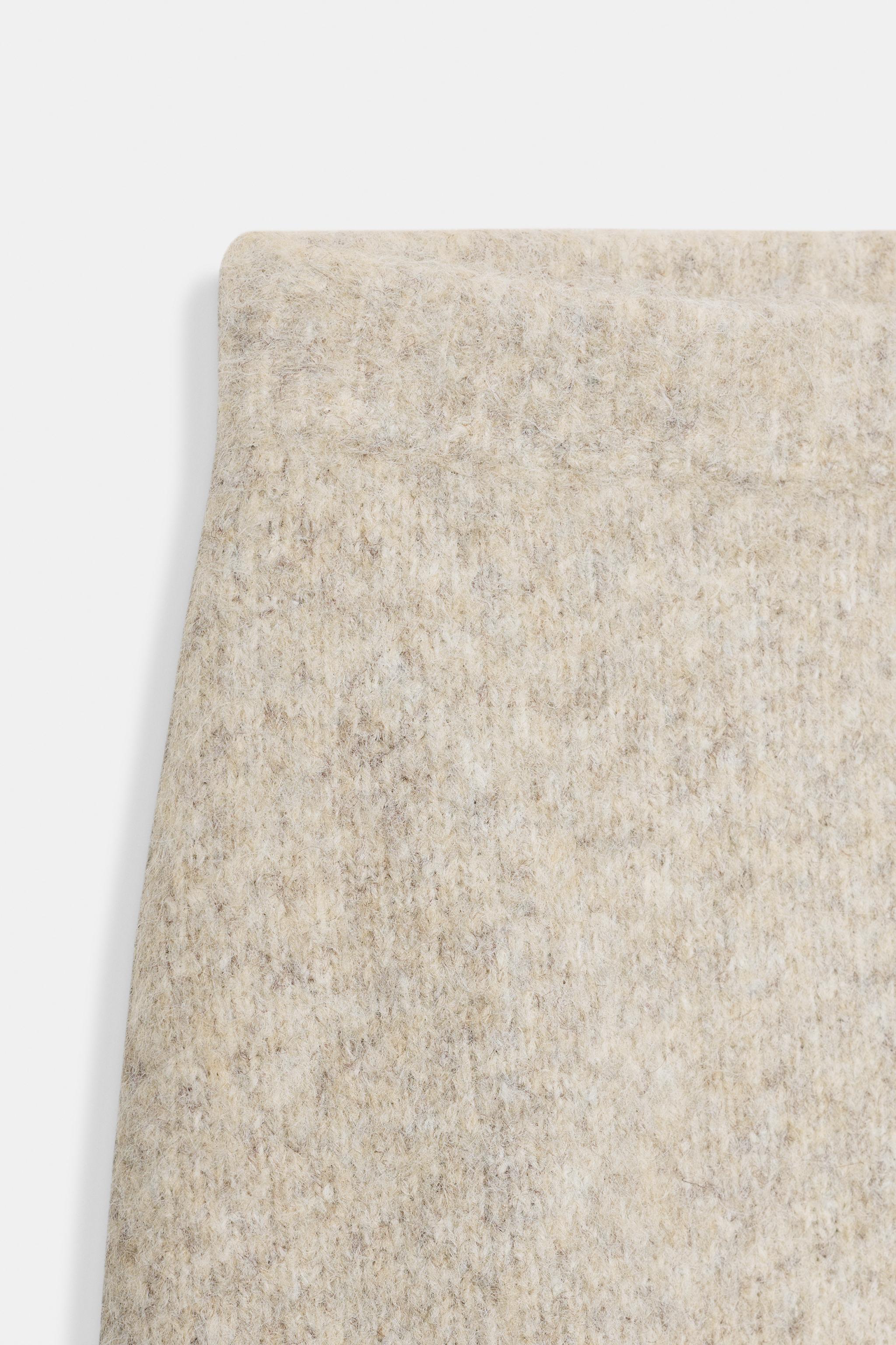 BRUSHED EFFECT KNIT MIDI SKIRT