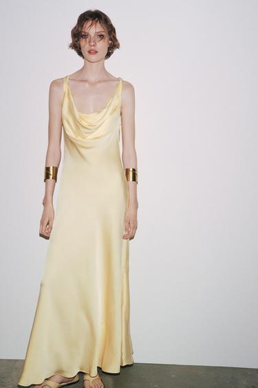 LANGES SATINKLEID – ZW COLLECTION - Gelb von Zara