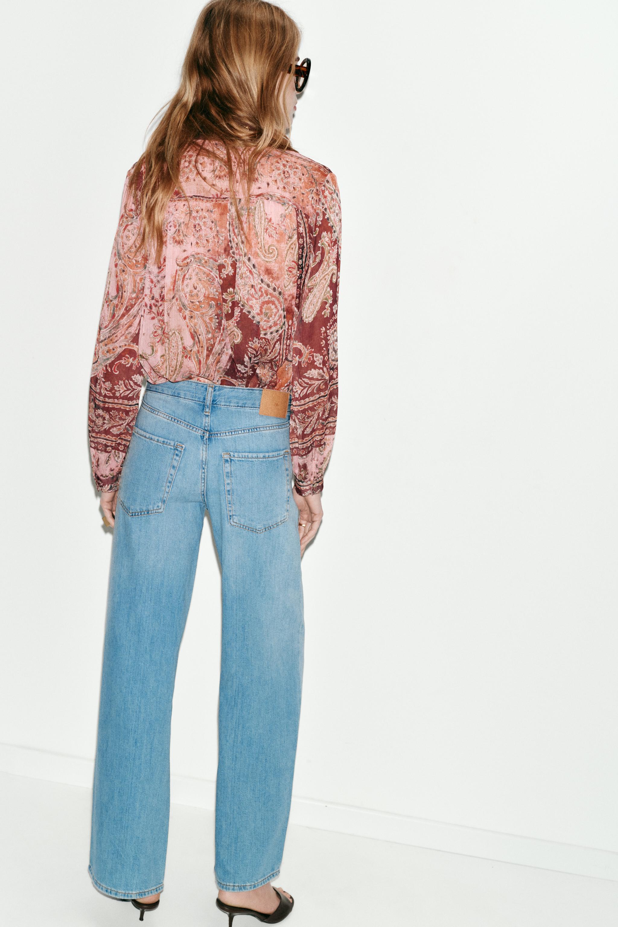 Z1975 ローライズ ワイドレッグデニムパンツ - ライトブルー | ZARA