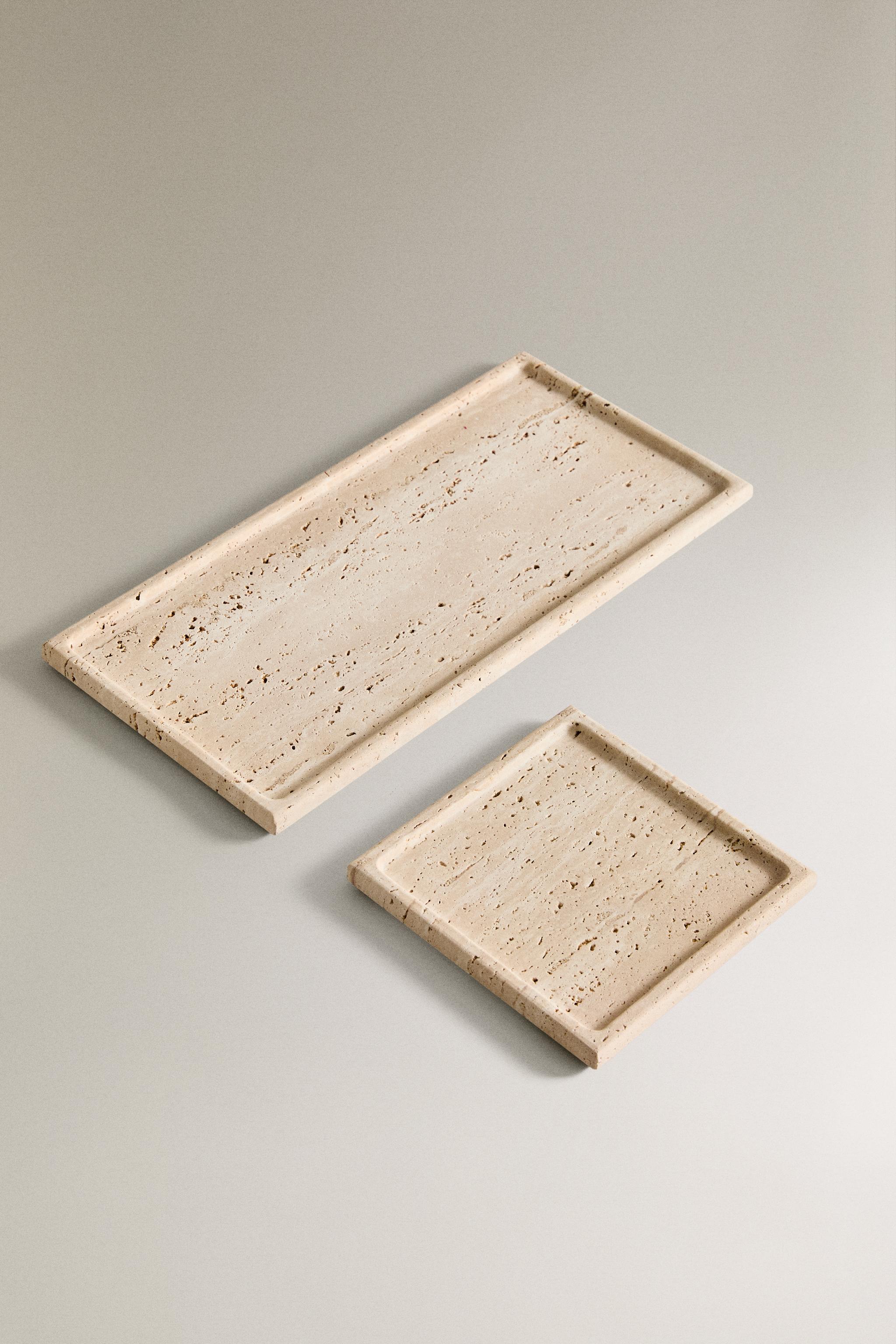 BEIGE MARBLE TRAY — Beige