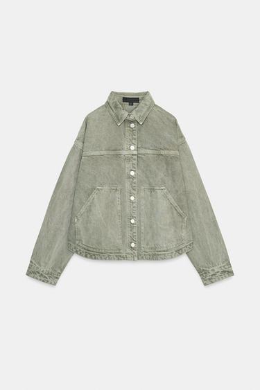 Z1975 DENIM JACKET - Khaki by Zara - Image 5