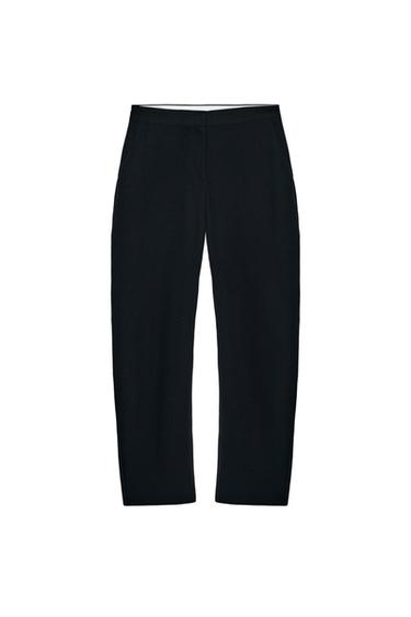 Zara MID-RISE BARREL PANTS - Black