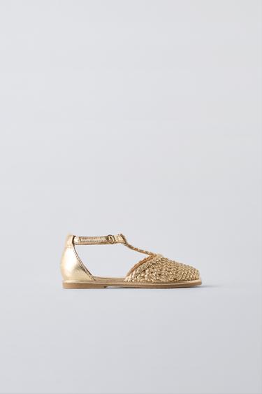 BRAIDED CAGE SANDALS - Gold by Zara