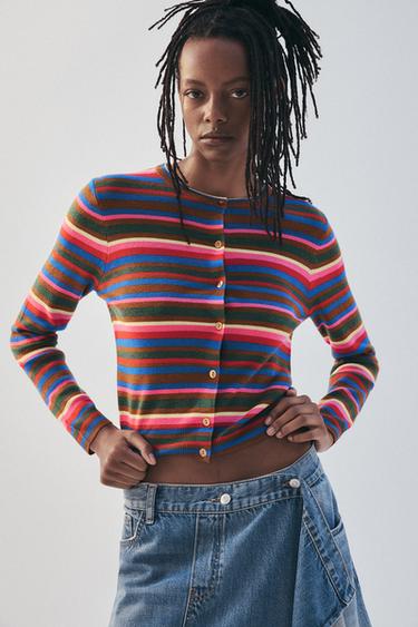 CHAQUETA PUNTO RAYAS - Multicolor de Zara