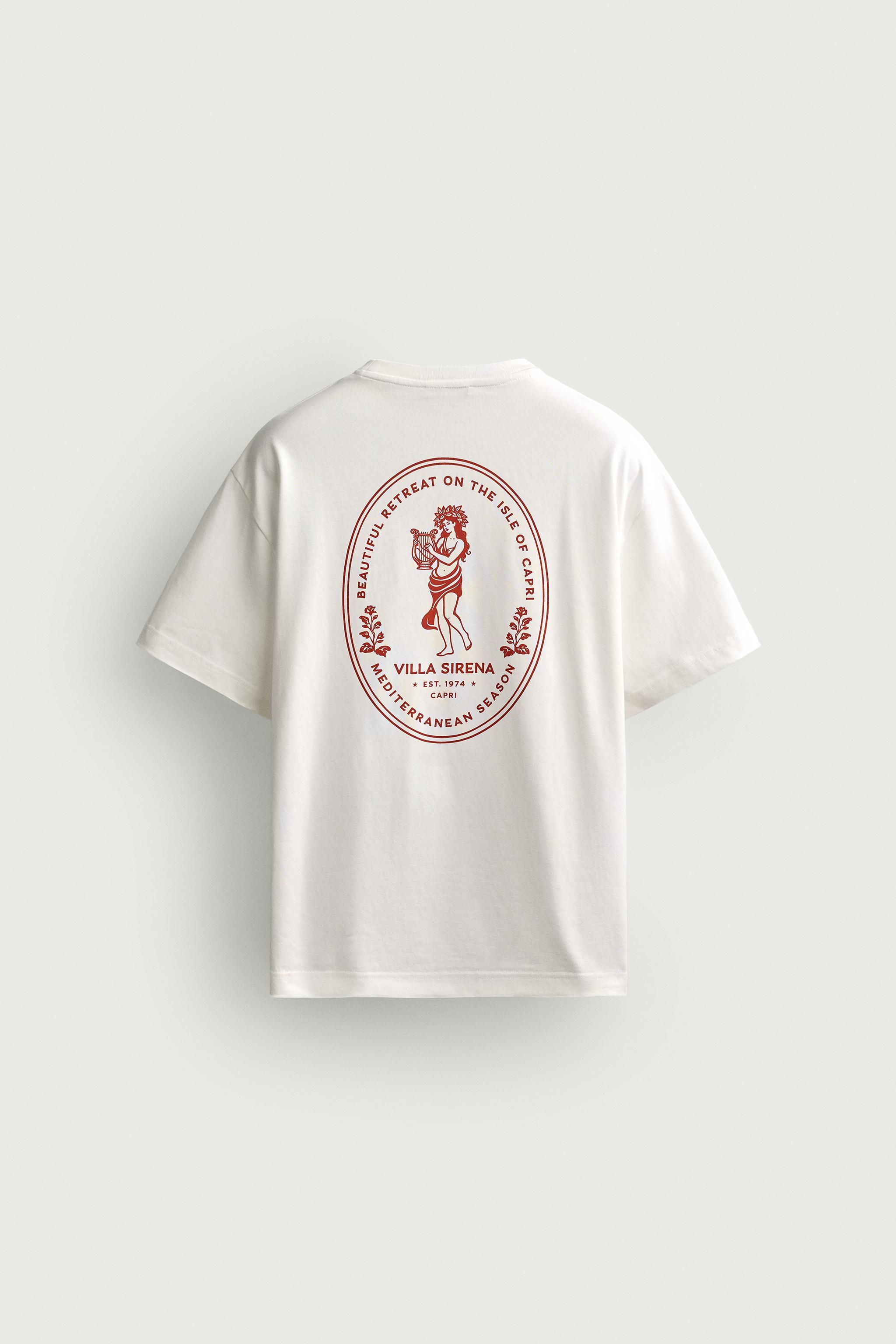 RELAXED FIT CONTRAST PRINT T-SHIRT