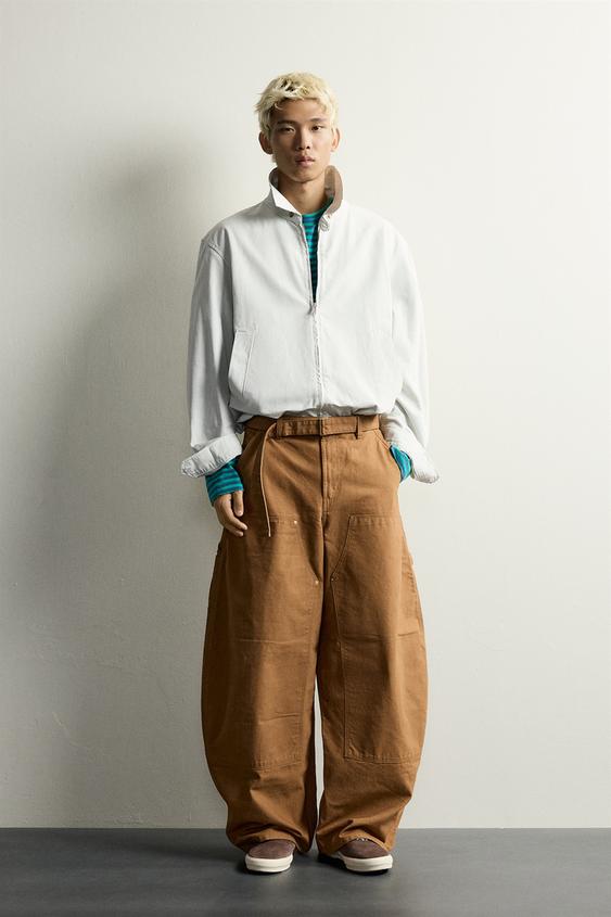 Zara 工裝口袋燈籠褲 - 黃褚色 - 圖片 0