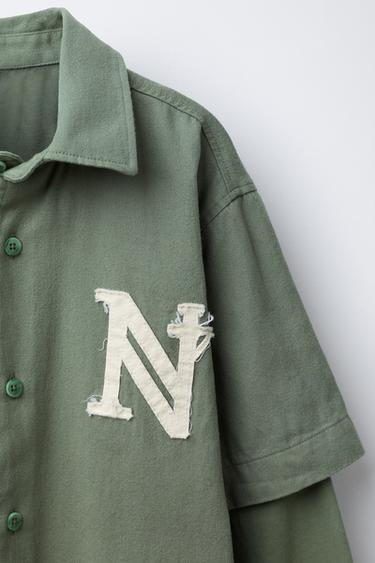 DOUBLE-SLEEVE SHIRT WITH PATCH - Green de Zara - Image 2