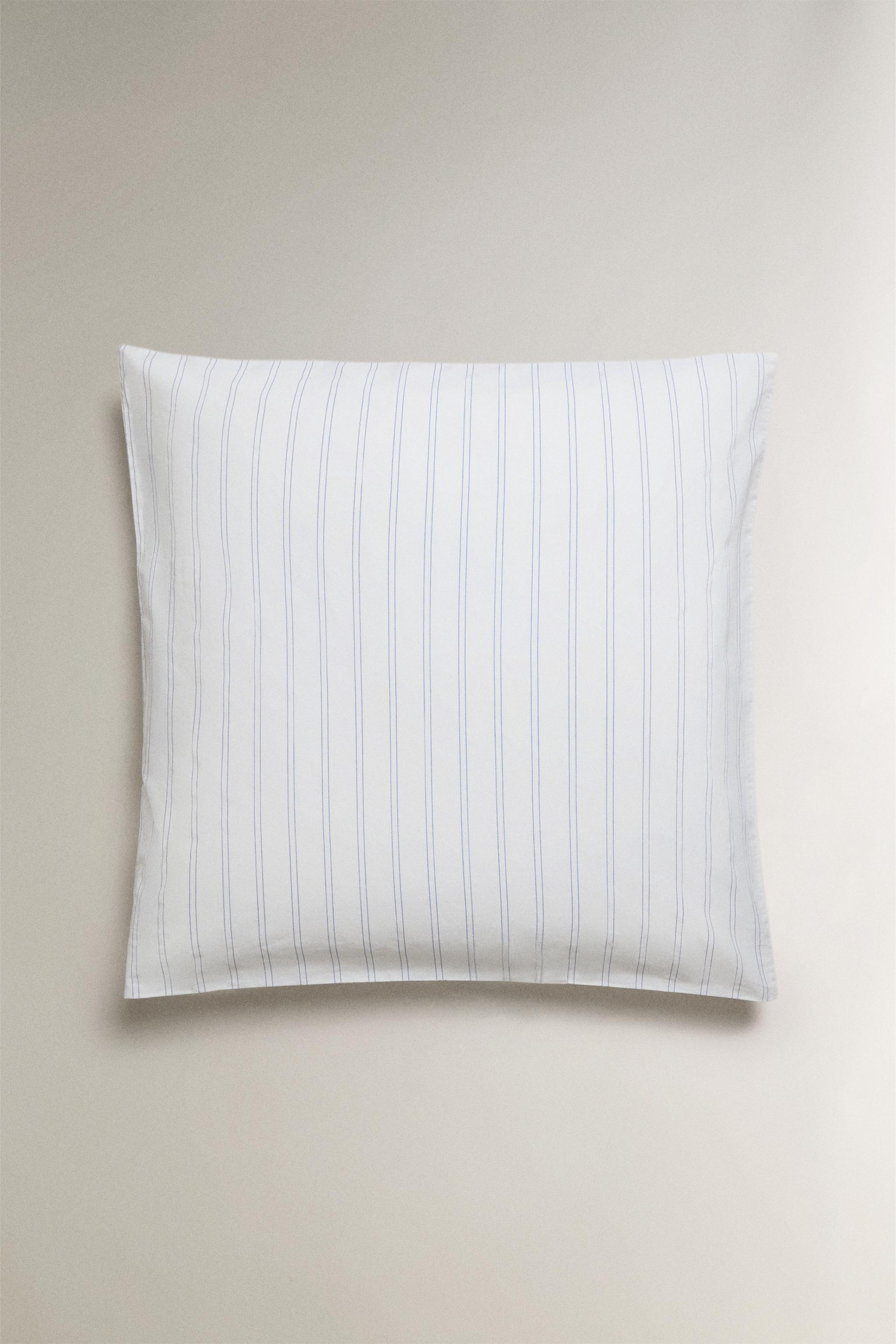 TAIE D’OREILLER DOUBLE RAYURES EN COTON
