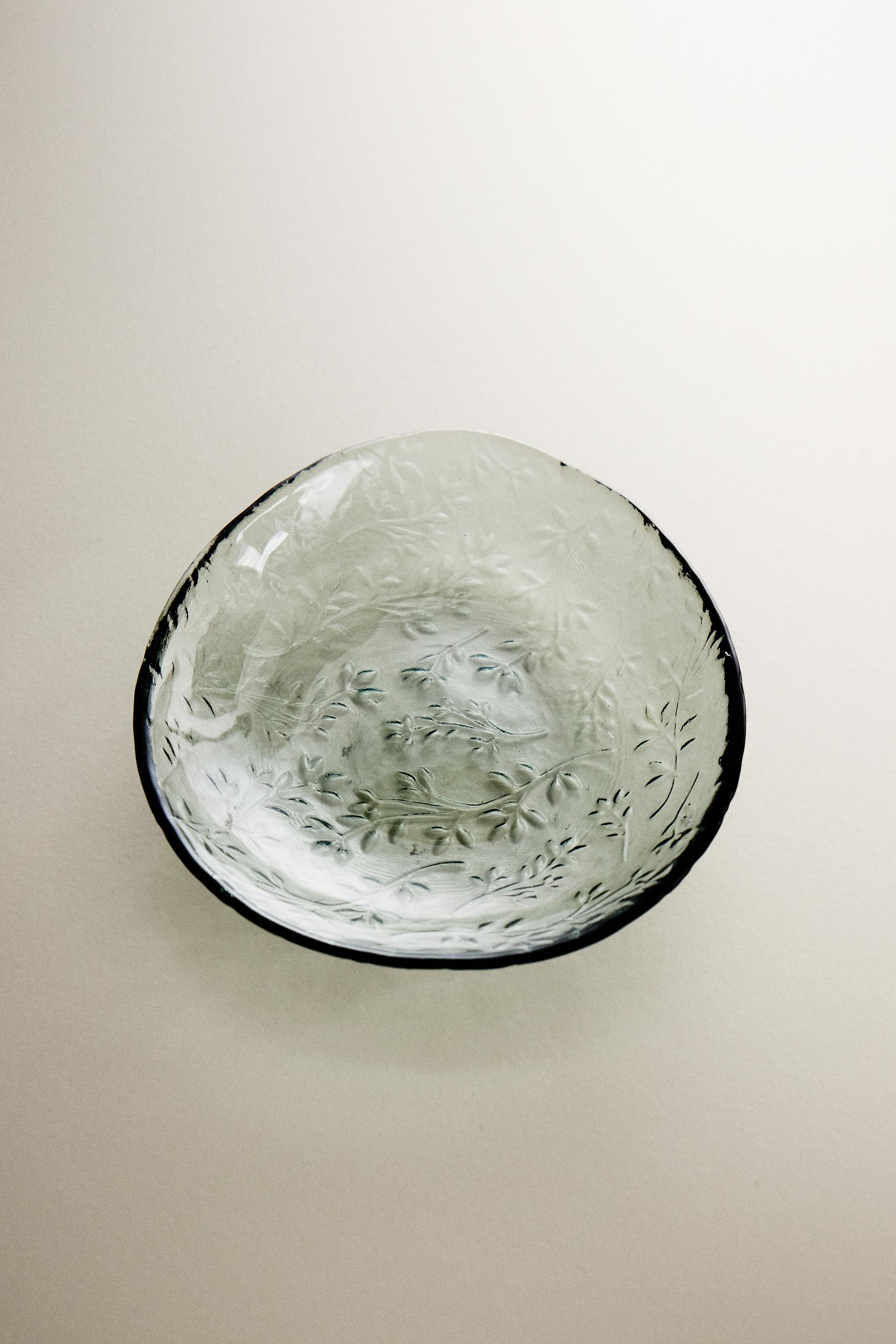 SMALL FLORAL GLASS BOWL