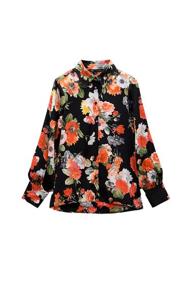 PRINTED SHIRT WITH SHOULDER PADS