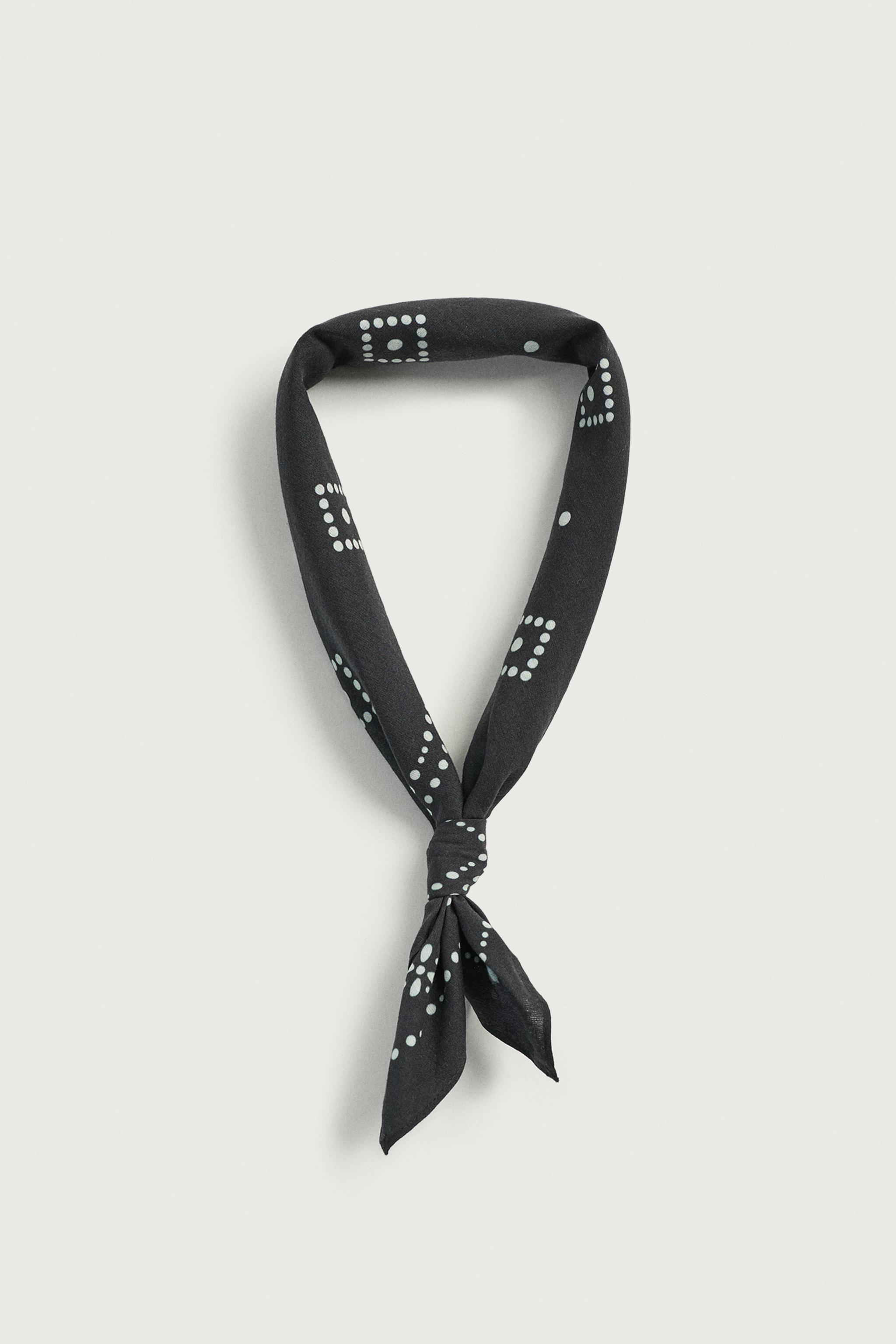 GEOMETRIC PRINT BANDANA — Dark navy