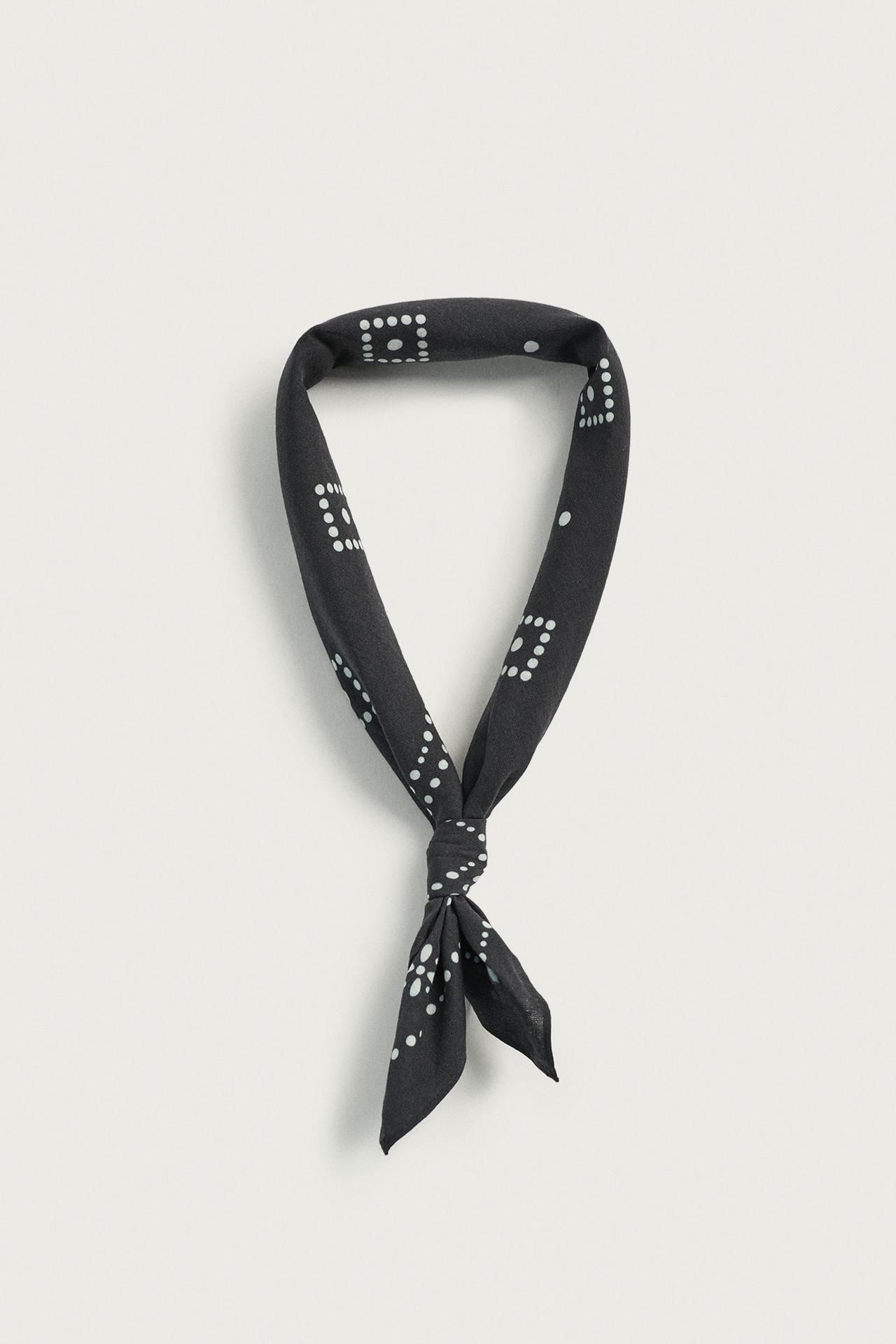 GEOMETRIC PRINT BANDANA — Dark navy