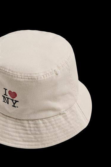 Zara I LOVE NEW YORK ® BUCKET HAT - Ecru