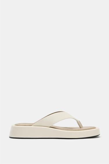 SANDALIA PLATAFORMA - blanco de Zara