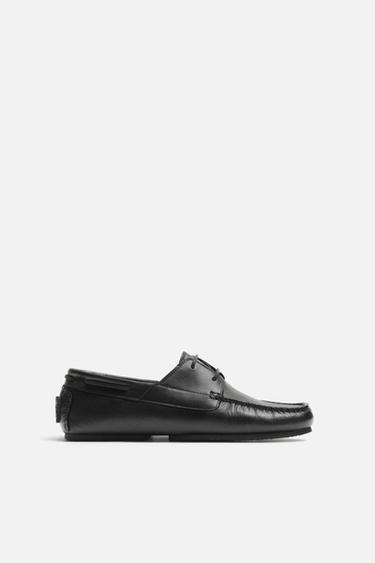 ZAPATO NÁUTICO PIEL - Negro de Zara