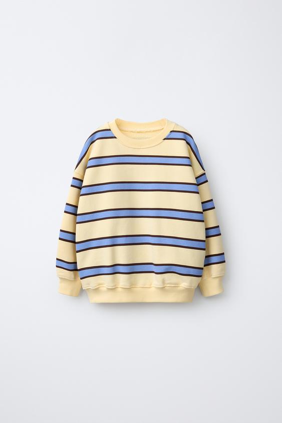 SUDADERA ESTAMPADO RAYAS - Amarillo claro de Zara - Imagen 0