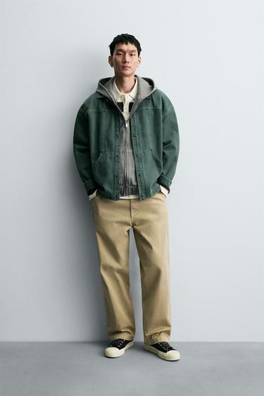WASHED STRUCTURED OVERSHIRT - washed green by Zara